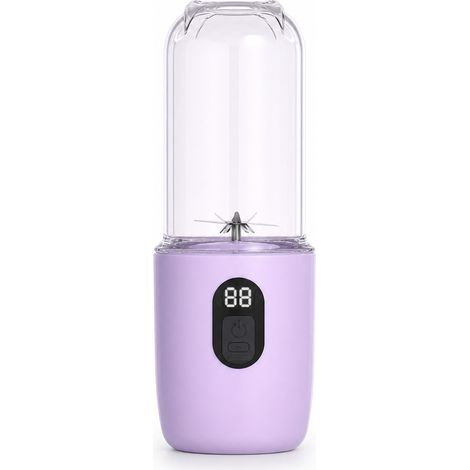 Blender Portable Rechargeable USB-C, 16 Lames, Écran Numérique, Batterie 1500 mAh, Violet Lavande (1/5)