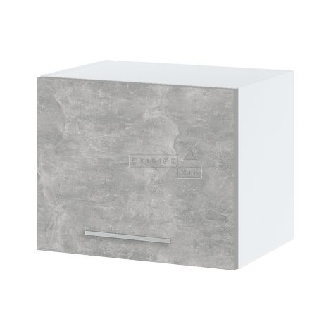 Meuble haut SLIM de cuisine Bellissi Beton naturel 1 porte relevable L 45 cm -  Porte avec poignée apparente  Grey