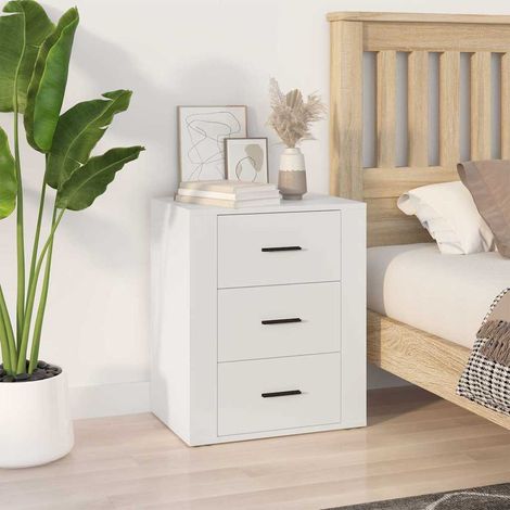 Chevet Commode de nuit - Table d'appoint - Blanc 50x36x60 cm Bois d'ingénierie Chic-351751 (1/5)