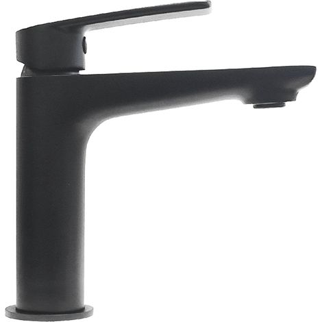 Paini France – Mitigeur de lavabo bas noir mat – Hauteur totale 16,4 cm – Hauteur sous bec 11,7 cm – Débit 12 L/min – Vidage clic clac inclus