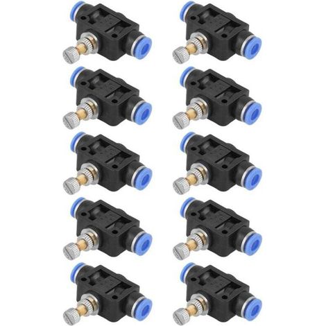 ZVD-10 pezzi Tubo flessibile a farfalla a innesto rapido, regolatore di velocità, valvola di controllo pneumatica, raccordo a connessione rapida da 6 mm - Crezuo