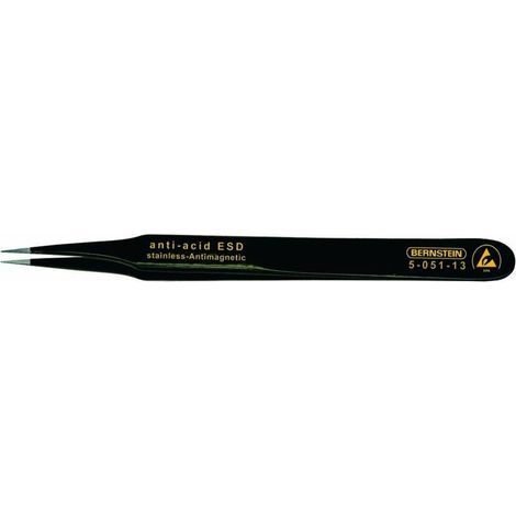 BERNSTEIN Tools for Electronics 5-051-13 Pinzetta SMD 2 SA-ESD Acuminate 120 mm