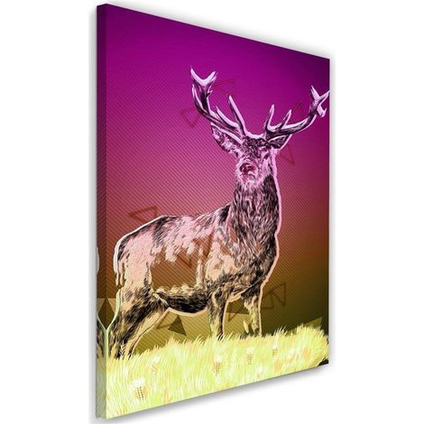 Tableau sur toile Cerf animal nature Violet 40x60 (1/5)