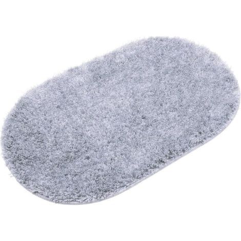 Tapis de bain ovale, antidérapant, doux, en microfibre absorbante, lavable en machine (0,40,6 cm), tapis/repose-pieds absorbant. (1/5)