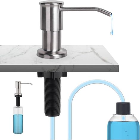 Distributeur de Savon pour Évier de Cuisine avec Bouteille et Ensemble de rallonge, Diffuseur Pompe Liquide, Caché Distributeur Liquide Vaisselle (1/5)