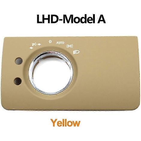 (Modèle A jaune conduite à gauche) Cache de panneau de commande des phares pour tableau de bord intérieur de voiture Mercedes Benz ML GL W164 X164 2005-2011 1645450304 (1/5)