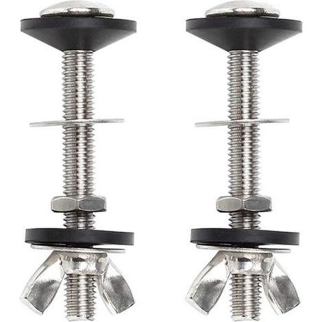 Lot de 4 pièces de raccord de fermeture pour toilette qui fuit - Jeu de boulons et joints pour toilette - Kit de boulons pour toilette, fixations de réparation pour toilette et bidet (1/4)
