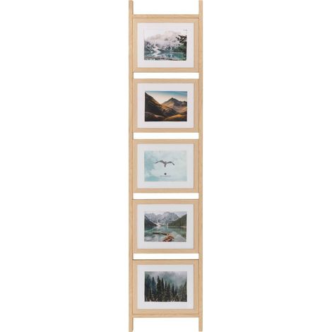 Collage de 5 fotos en escalera, de madera natural, de Scott - Atmosphera créateur d'intérieur (1/3)