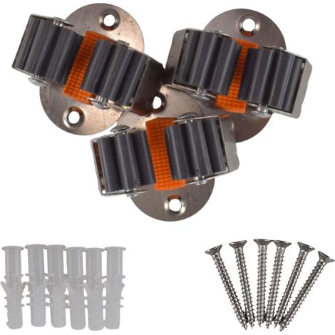 BRADAS LOT DE 3 PINCES À OUTILS DE JARDIN/SUPPORTS MURAUX/ORGANISATEUR D'ABRI/SUPPORT AVEC CHEVILLES ET VIS TOOL CLIP 003