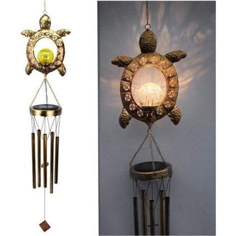 Solar-Wind-Glockenspiel - Schildkröte - Automatische Beleuchtung - Wasserdicht IP65 - Gartendekoration