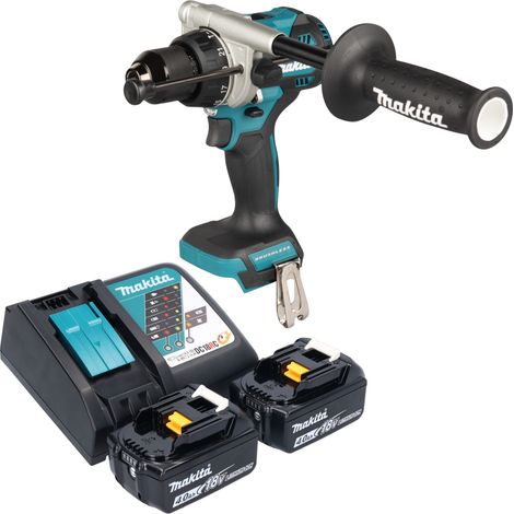 Makita DHP 492 RM Perceuse-visseuse à percussion sans fil 18 V 141 Nm Brushless + 2x batterie 4,0 Ah + chargeur