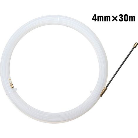 1 guide-fil mural, diamètre 4 mm, longueur 30 m, en nylon haute résistance, pour passage de câbles dans gaines électriques ou réseau (1/5)