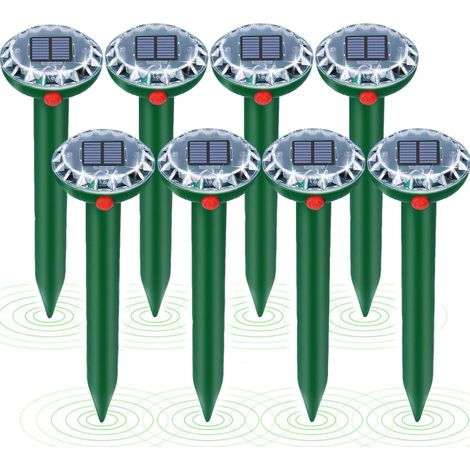 Sollbry 8 Pièces Anti Taupe Solaire Vibration et Ultrasons,Anti Taupe Ultrason avec Imperméable,Taupe Solaire Repulsif,Repousse Les Taupes et Autres Rongeurs (1/5)