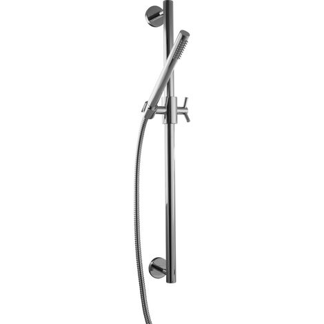Set de douche PaulGurkes avec barre de douche ronde en laiton, réglable en hauteur