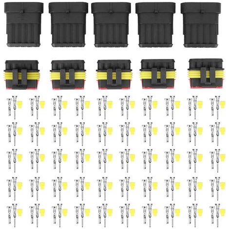 Packung mit 5 wasserdichten 5-poligen elektrischen Steckverbindern für die Kfz-Verkabelung (1/5)