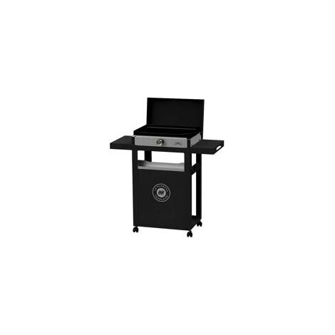 Le Marquier Plancha Elettrica La Plancha Française 150 Duo con Carrello, Coperchio e Ripiani – Barbecue a piastra