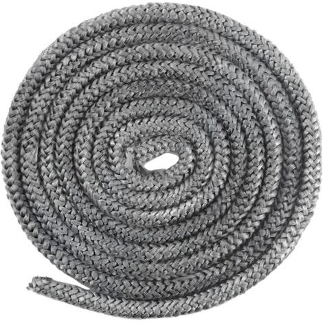 Joint haute température tressé 10mm x 2,5m – Fibre de verre résistante jusqu'à 550°C – Pour poêles et cheminées – Étanchéité optimale (1/5)