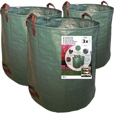 Lot 3X 300 Lt Sac Dechets Verts 2eme Generation Sac De Jardin Dechet Big Bag Jardin Poubelle De Jardin Sac Gravat Sac Jardinage Dechets Sac Vegetaux Feuilles Mortes Herbe Polypropylène Tissu PP (1/5)