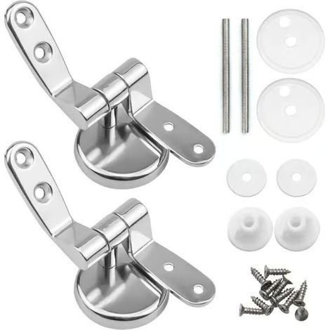 Promotion sur les charnières de siège de toilette. Lot de 2 charnières de rechange avec supports en alliage de zinc. (1/5)