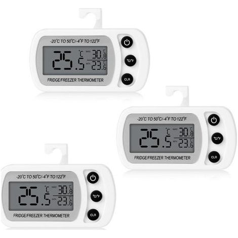 3-Piece Magnetic Digital Thermometer for Refrigerator and Kitchen, LCD Screen, Ideal for Kitchen, Restaurant, Bar, Cafe (1/5)