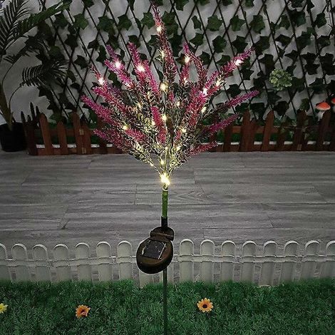 Lampes solaires lavande pour jardin extérieur, fausses fleurs, éclairage d'allée pour Noël, terrasse, cour, mariage, décoration de fêtesrouge (1/5)