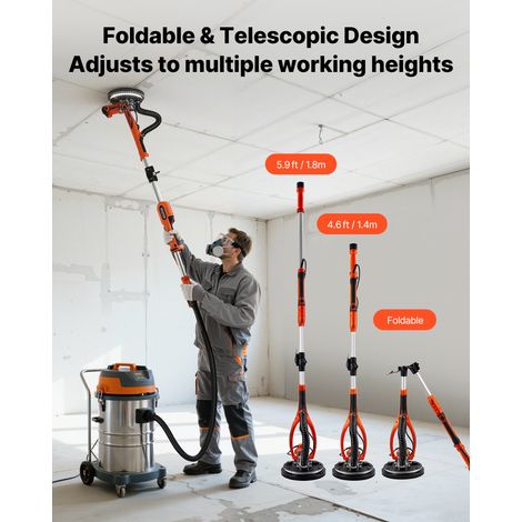Ponceuse Girafe 850 W Ponceuse Mur et Plafond Tuyau d'Aspiration (1/5)