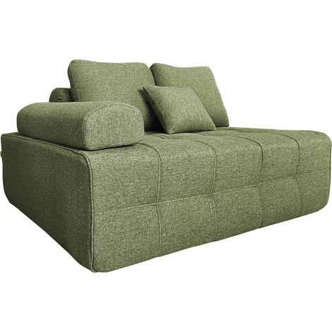 Fauteuil droit pour canapé modulable en tissu vert L 140 cm - Snuggy