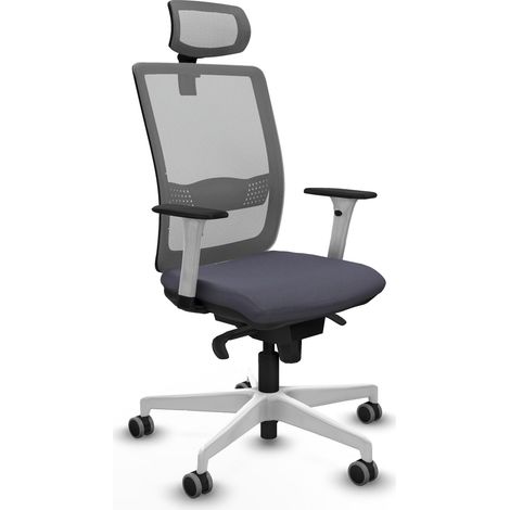 Sedia da ufficio piqueras y crespo Haches grigio rete bianca (1/2)