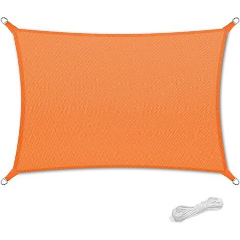 Voile d'ombrage 2x4m Auvent Résistante aux Imperméable pour Patio & Terrasse Jardin de Protection Solaire 90% Une Protection des Rayons UV avec Corde Libre Rectangulaire Orange (1/5)