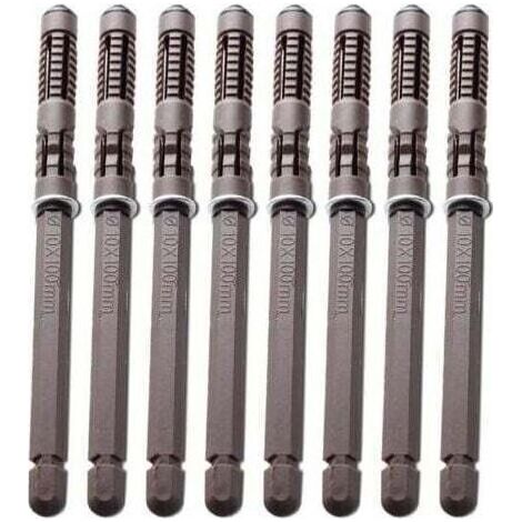 Lot de 8 supports d'étagères flottants en bois invisibles et durables avec vis - Pour le matériel réglable - Pour étagères (diamètre 10 x 100 mm) (1/5)