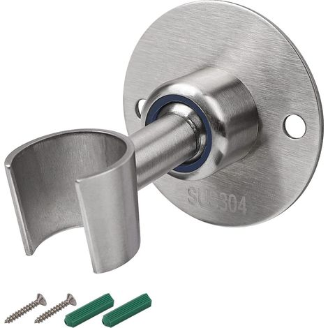 QAZQA Support Douchette, Support Douche en Acier Inoxydable, Rotation Sphérique pour Ajuster la Douche Murale de Support, Installation Perforée, L'angle peut Être Ajusté Selon les Besoins (1/5)