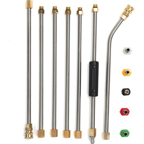 Kit di prolunga per idropulitrice con 5 ugelli per irrigazione di giardini, prati e terreni agricoli.