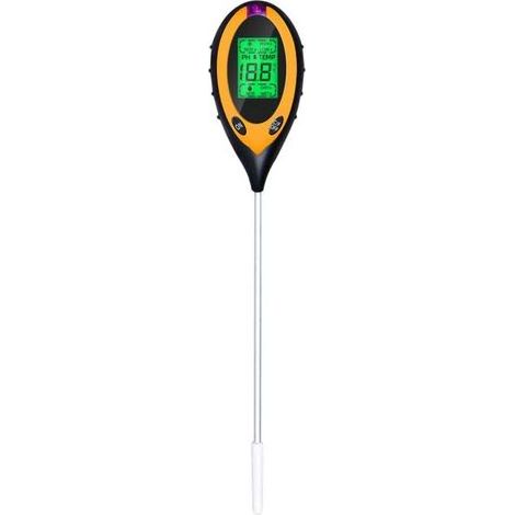 BRICOOMARKET PH-mètre de Sol, testeur d'humidité/lumière/pH/température du Sol 4-en-1 Kits d'outils de Jardinage pour Jardin, Batterie Incluse, jaune (1/4)