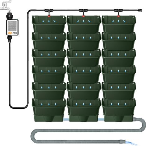 Ej.Life Taschenhalter, Hängender Blumentopf, Stapelbarer Automatischer Bewässerungspflanzer, Vertikaler Garten-Hängepflanzer, Atmungsaktive Löcher, Wandhalterung für Balkon (1/5)