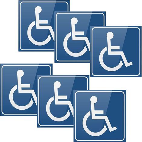 Lot de 6 autocollants bleus pour voiture ou fauteuil roulant, pour bus, caravane ou fauteuil roulant. (1/5)