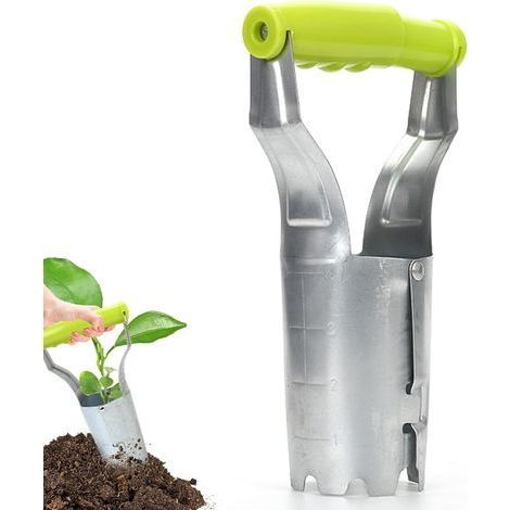 Planteur de bulbes pratique avec déclenchement automatique et échelle de profondeur Aide à la plantation pour bulbes de fleurs Perforateur pour plantation de bois et plante d'oignon (1/5)