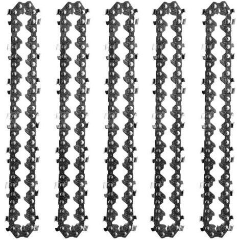 Chaîne de tronçonneuse mini électrique 4 pouces – Lot de 4 – 28 maillons – Acier durci haute résistance (1/5)
