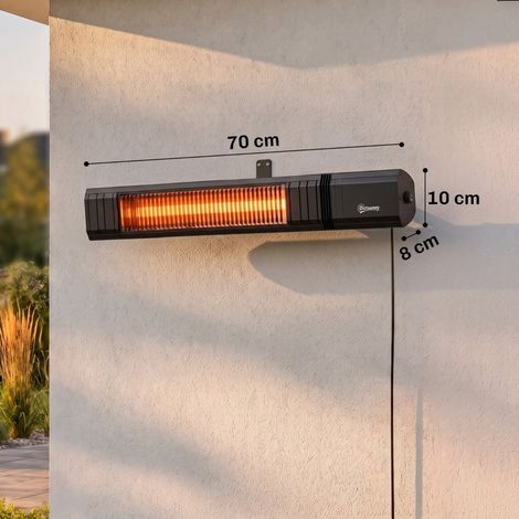 Infrarot Heizstrahler Hängend 2000W Carbonfaser Deckenheizstrahler mit App Touch & Fernbedienung 9 Heizstufen (1/5)