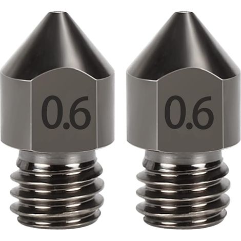 Pack of 2 MK8 hardened steel nozzles, 1.75 mm. Wear-resistant hardened steel consumables – 0.6 mm (1/5)