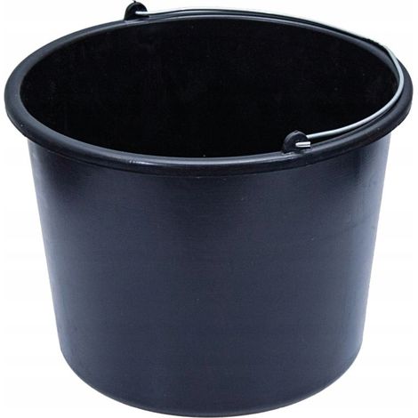 Secchio, contenitore, da costruzione, in plastica, nero, capacità ABUD3 12 l