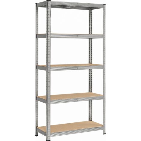 Étagère de stockage, rangement, 5 niveaux - Métal - 180 x 90 x 40 cm - Charge maximale 875 kg - Gris - Linxor