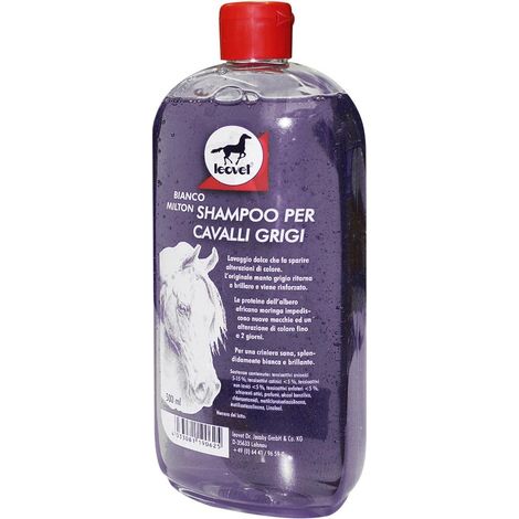 Shampoing Milton pour chevaux blancs Détergent doux Leovet pour cheveux et crinière 500 ml