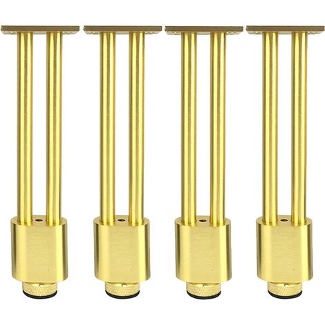 Aluminum alloy furniture legs, L-shaped adjustable table legs, furniture support feet, replacement sofa legs, double tube sofa legs, set of 4, black. (1/5)