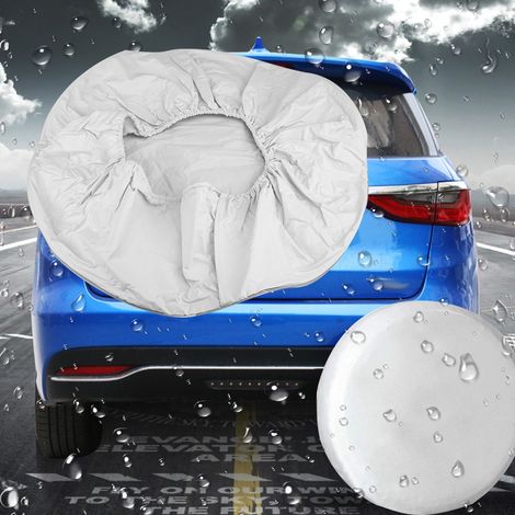 Protège-roue de secours universel 28 pouces, housse imperméable anti-poussière pour remorque, camping-car, SUV et camion, accessoire blanc (1/5)