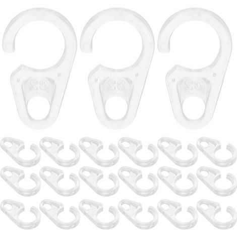 Anneaux de rideaux en plastique INOOMP , lot 100 avec mécanisme glissement fluide , petits crochets (1/5)