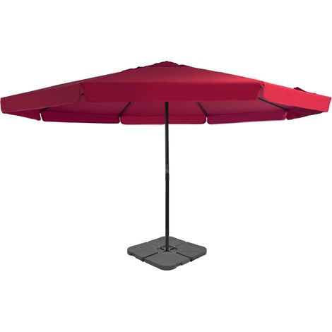 Sonnenschirm mit Tragbarem Sonnenschirmständer Rot
