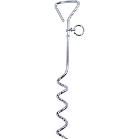 Ancrage Spirale pour Chien, Chien Piquet d'attache en Acier Inoxydable, Ancrage Spirale pour Extérieur Jardin et Camping en Métal de Zinc pour Chien (Argent)