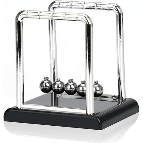 1pc Newton Swing, Newton Swing, mini Newton Cradle 9,5 cm, Newton ball Swing Newton Swing Science jeu décoration de bureau, décoration de bureau (noir) (1/5)