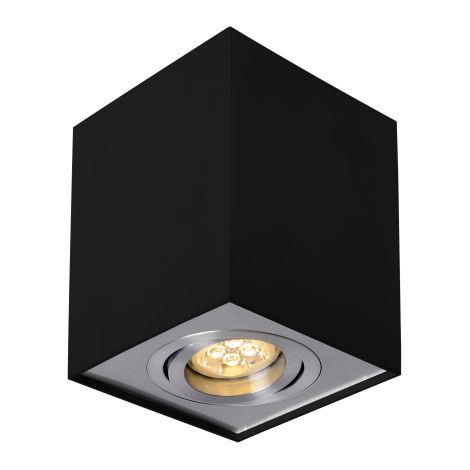 Luminaria cuadrada de superficie negra GU10 IP20 (1/3)