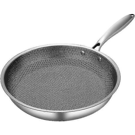 Poêle à frire antiadhésive en acier inoxydable de 28 cm, compatible avec les steaks frits (1/5)